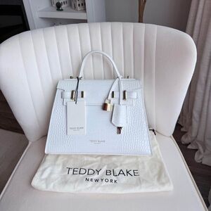 New Teddy Blake Ava Croco Gold 11” – White (With Tags and box)